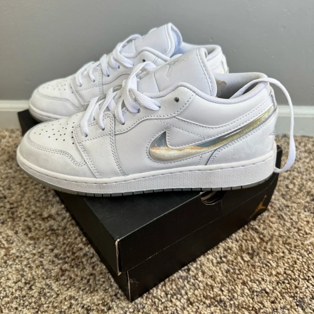 Air Jordan 1 Low Glitter Swoosh Sneakers